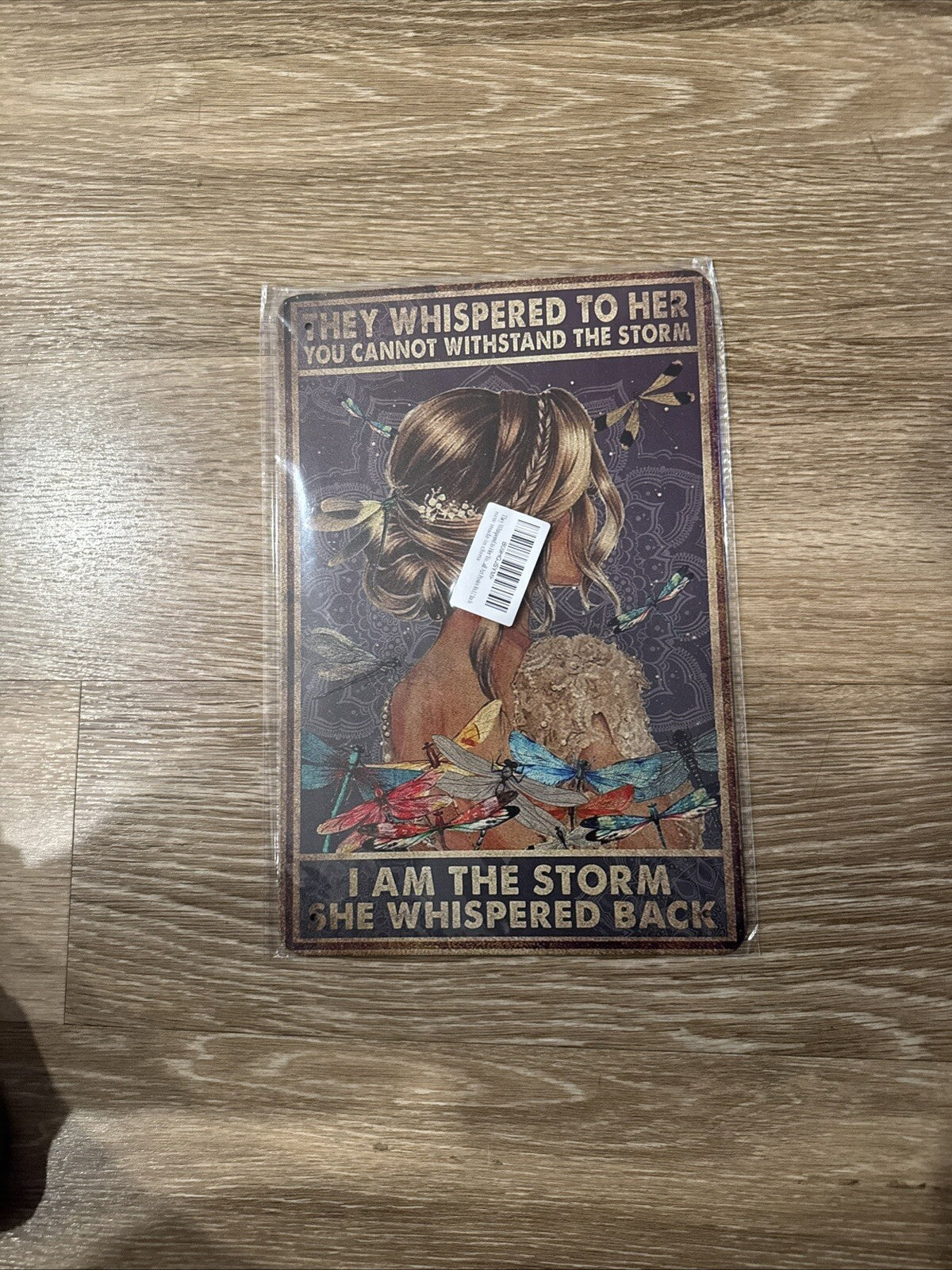 Retro Sign Tin “They Whispered to Her You Cannot Withstand the Storm I Am” ~NEW~1