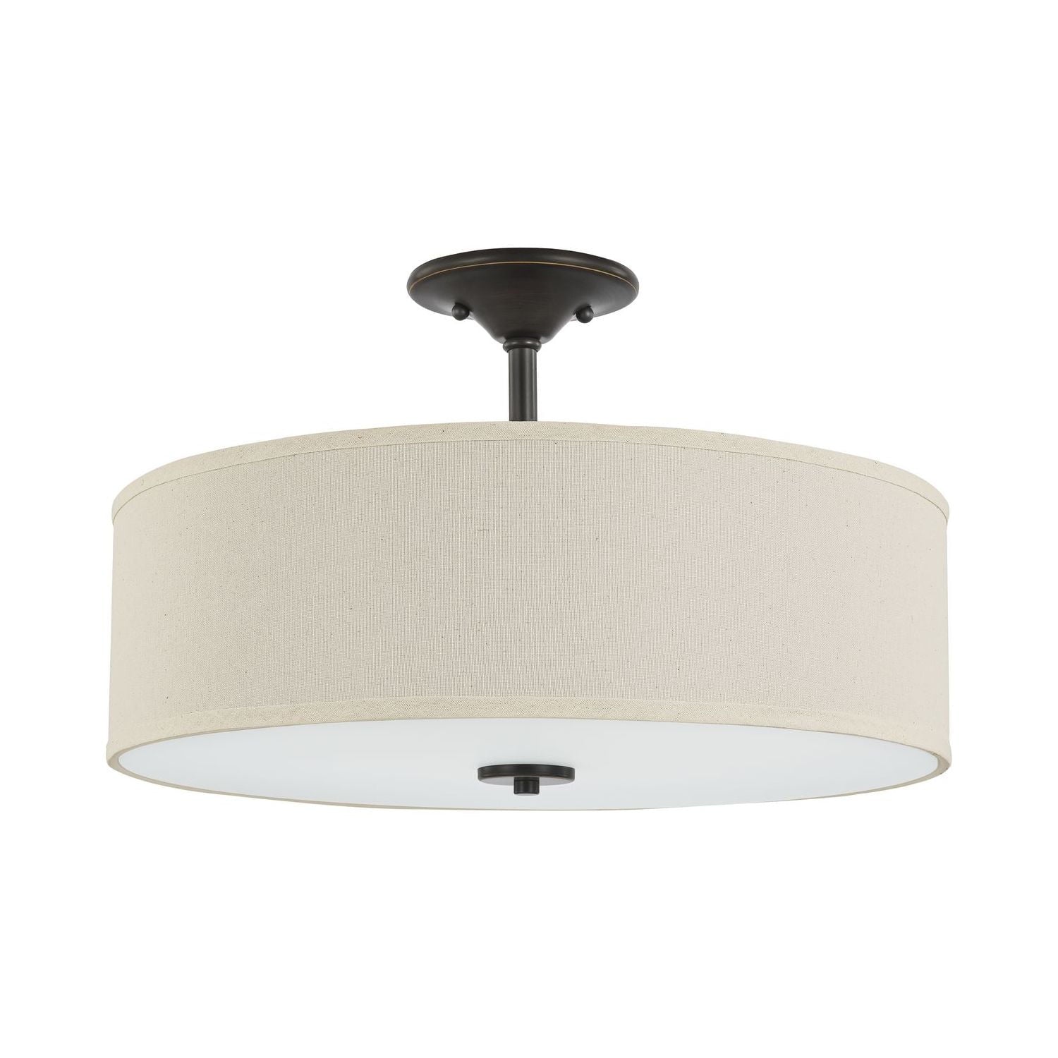 Inspire Collection Antique Bronze Three-Light 18" Semi-Flush Mount