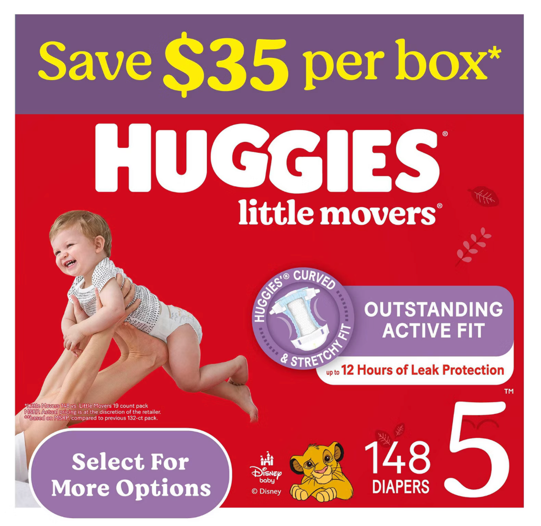 Huggies Diapers - Little Snugglers & Little Movers (Multiple Sizes)