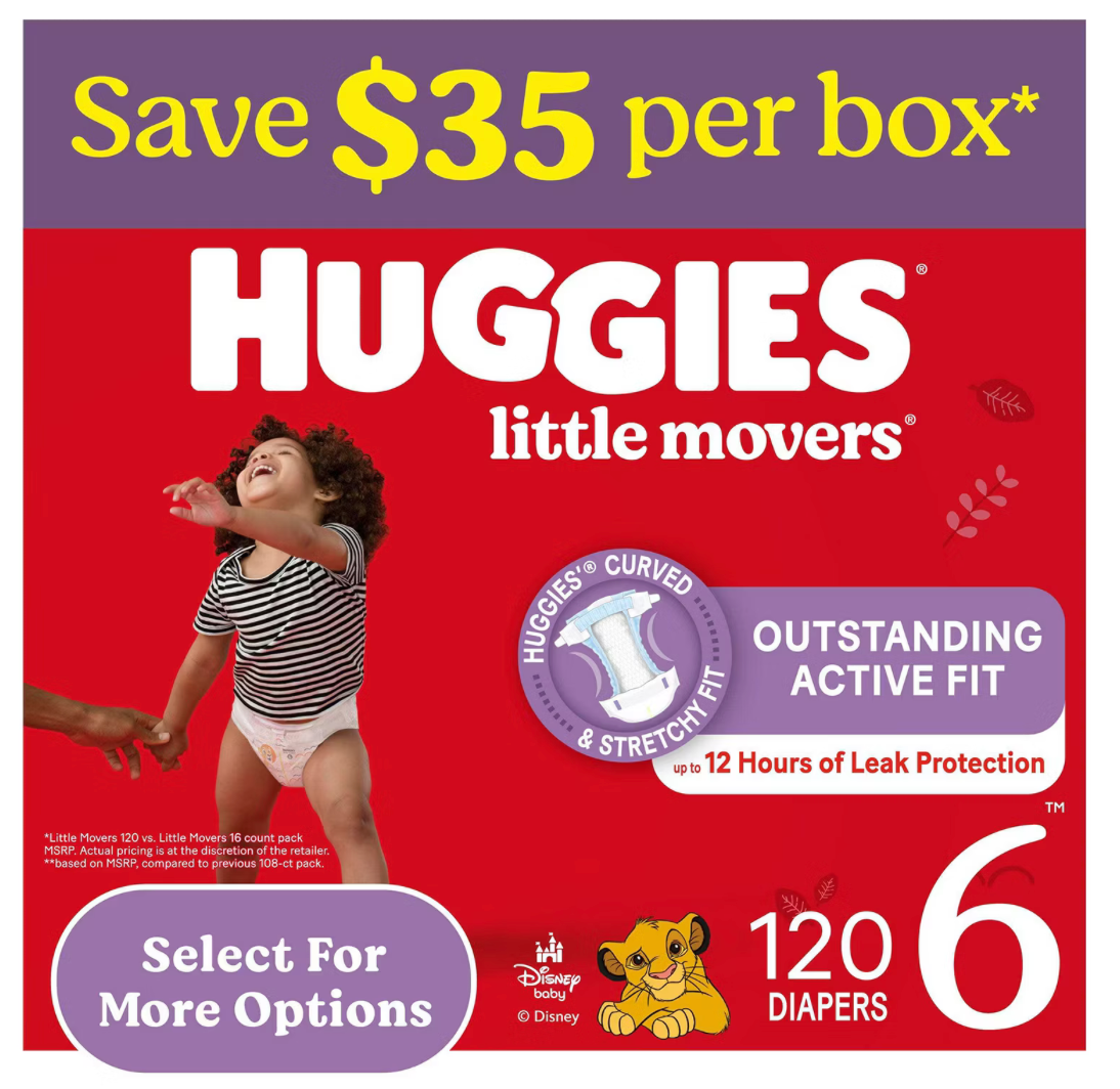 Huggies Diapers - Little Snugglers & Little Movers (Multiple Sizes)