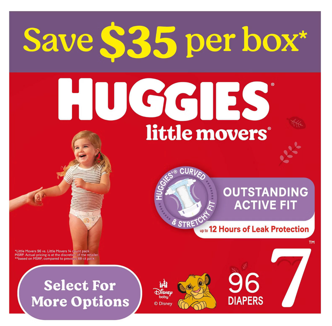 Huggies Diapers - Little Snugglers & Little Movers (Multiple Sizes)