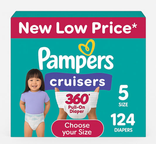 Pampers Cruisers 360 Fit Diapers Size 5, 124 Count