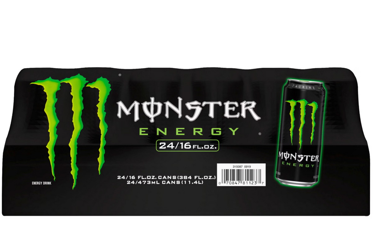 Monster Energy Drink Original Green, 16 fl oz Cans (Pack of 24)