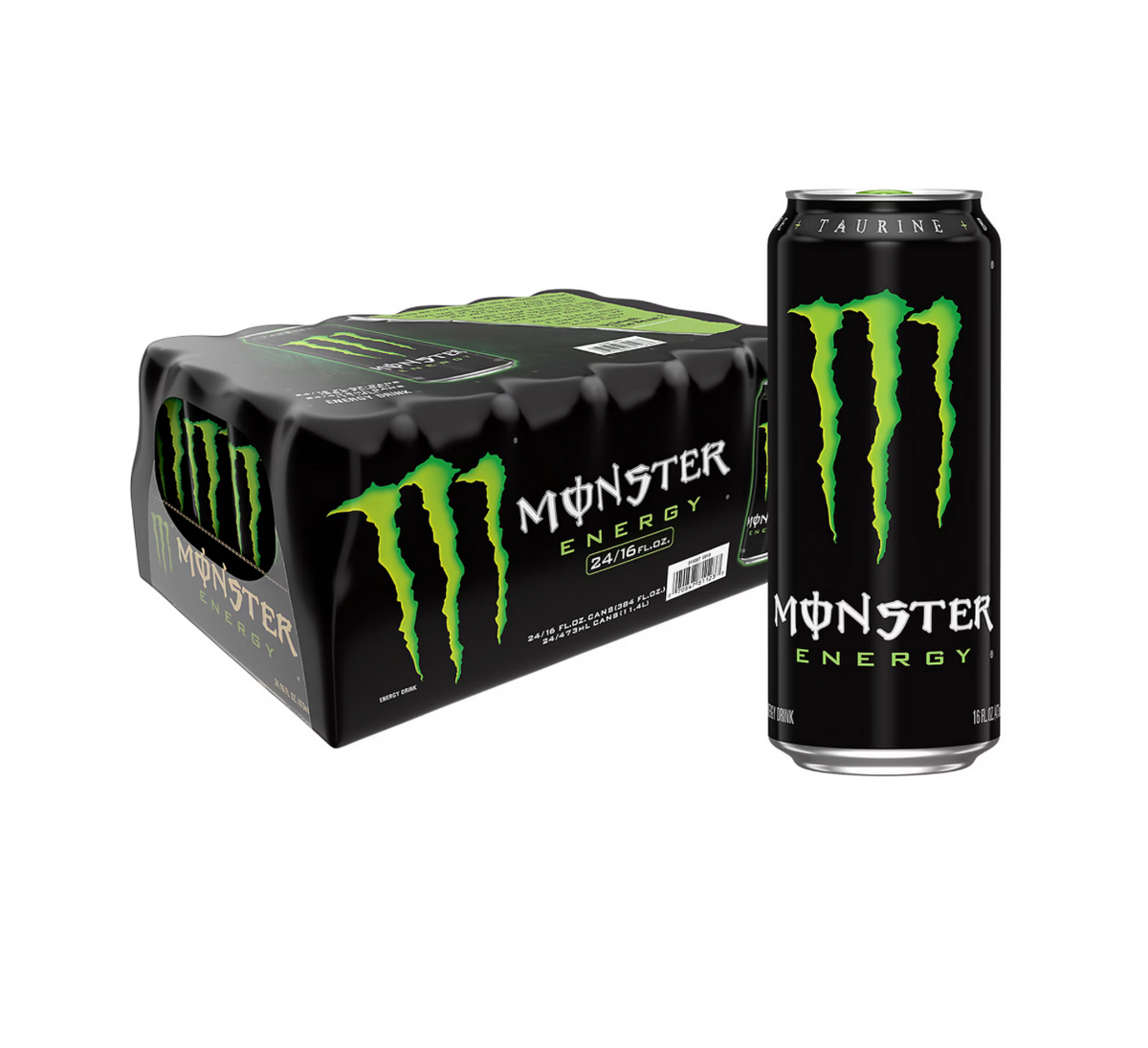 Monster Energy Drink Original Green, 16 fl oz Cans (Pack of 24)