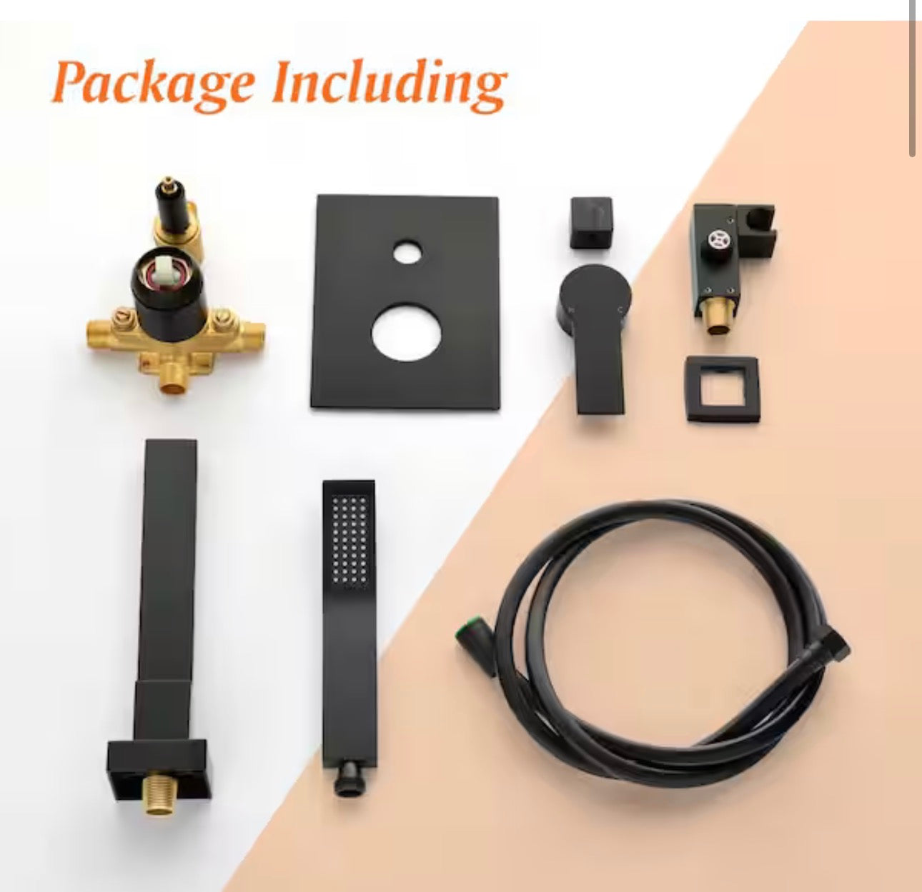Shamanda Matte Black Wall Mount Tub Filler Faucet - 180° Swivel Spout & Handheld Shower System with cUPC Valve
