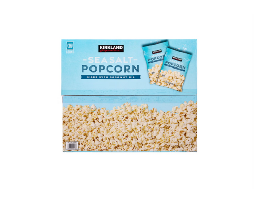 Kirkland Signature Sea Salt Popcorn, 0.65 oz Individual Bags, 36 Count