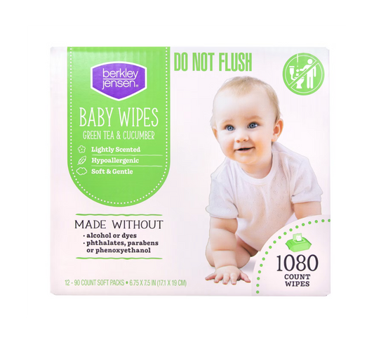 Berkley Jensen Green Tea & Cucumber Baby Wipes, 1080 Count
