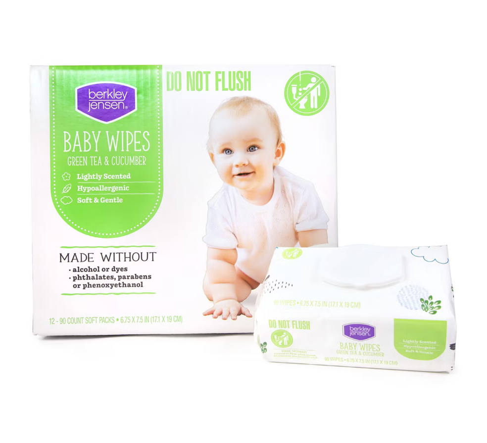 Berkley Jensen Green Tea & Cucumber Baby Wipes 1080 Count - NEW