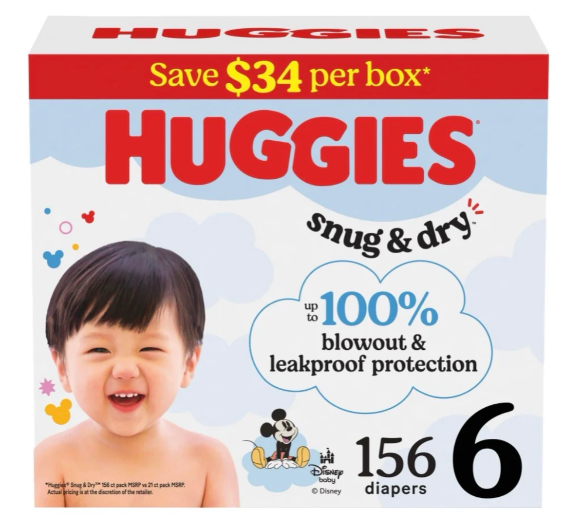 Huggies Snug & Dry Baby Diapers Size 3-7 Bulk Pack - Choose Your Size