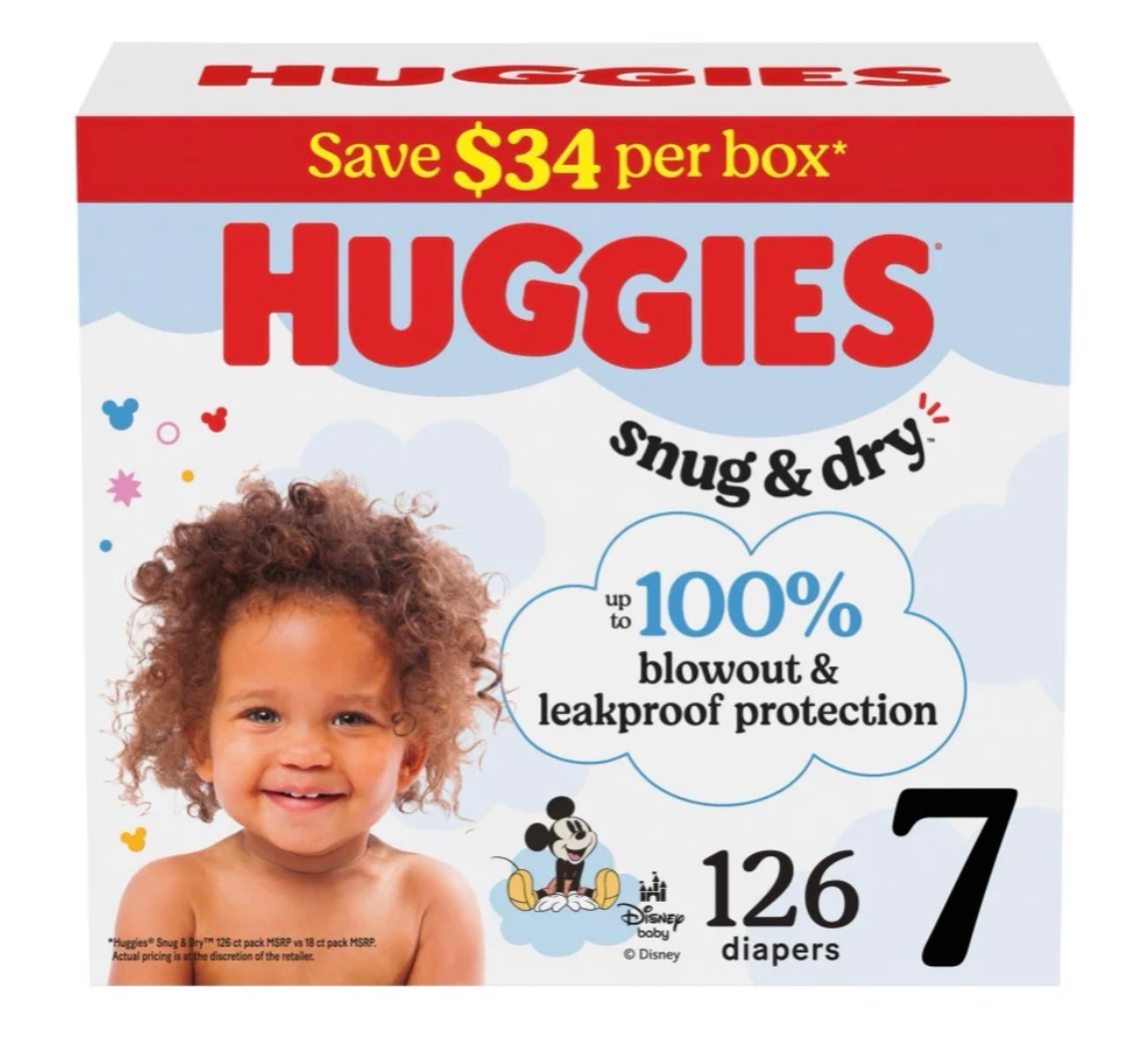 Huggies Snug & Dry Baby Diapers Size 3-7 Bulk Pack - Choose Your Size