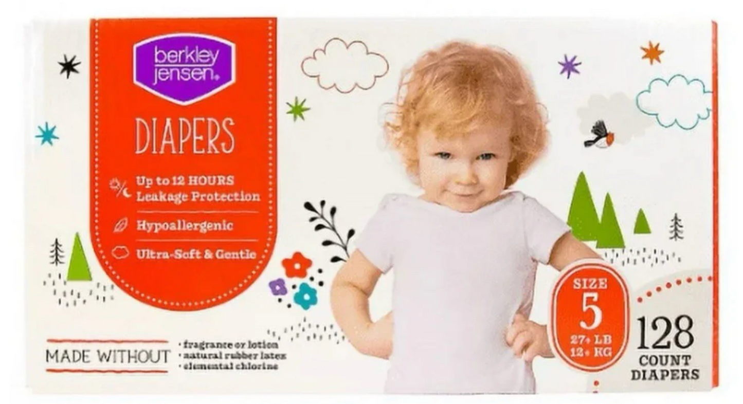 Berkley Jensen Ultra-Soft Baby Diapers Bulk Box - Choose Size 2-7