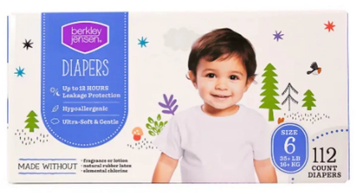 Berkley Jensen Ultra-Soft Baby Diapers Bulk Box - Choose Size 2-7