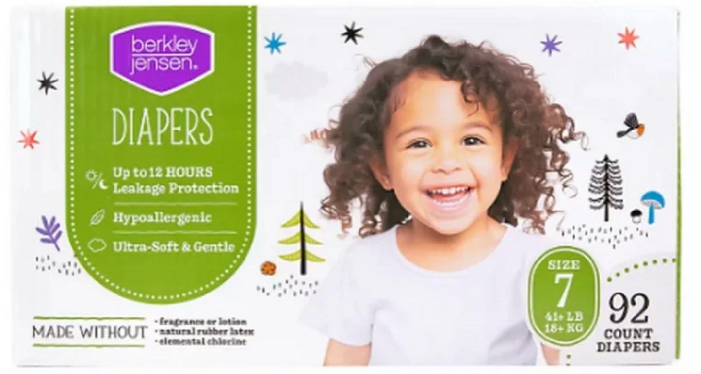 Berkley Jensen Ultra-Soft Baby Diapers Bulk Box - Choose Size 2-7