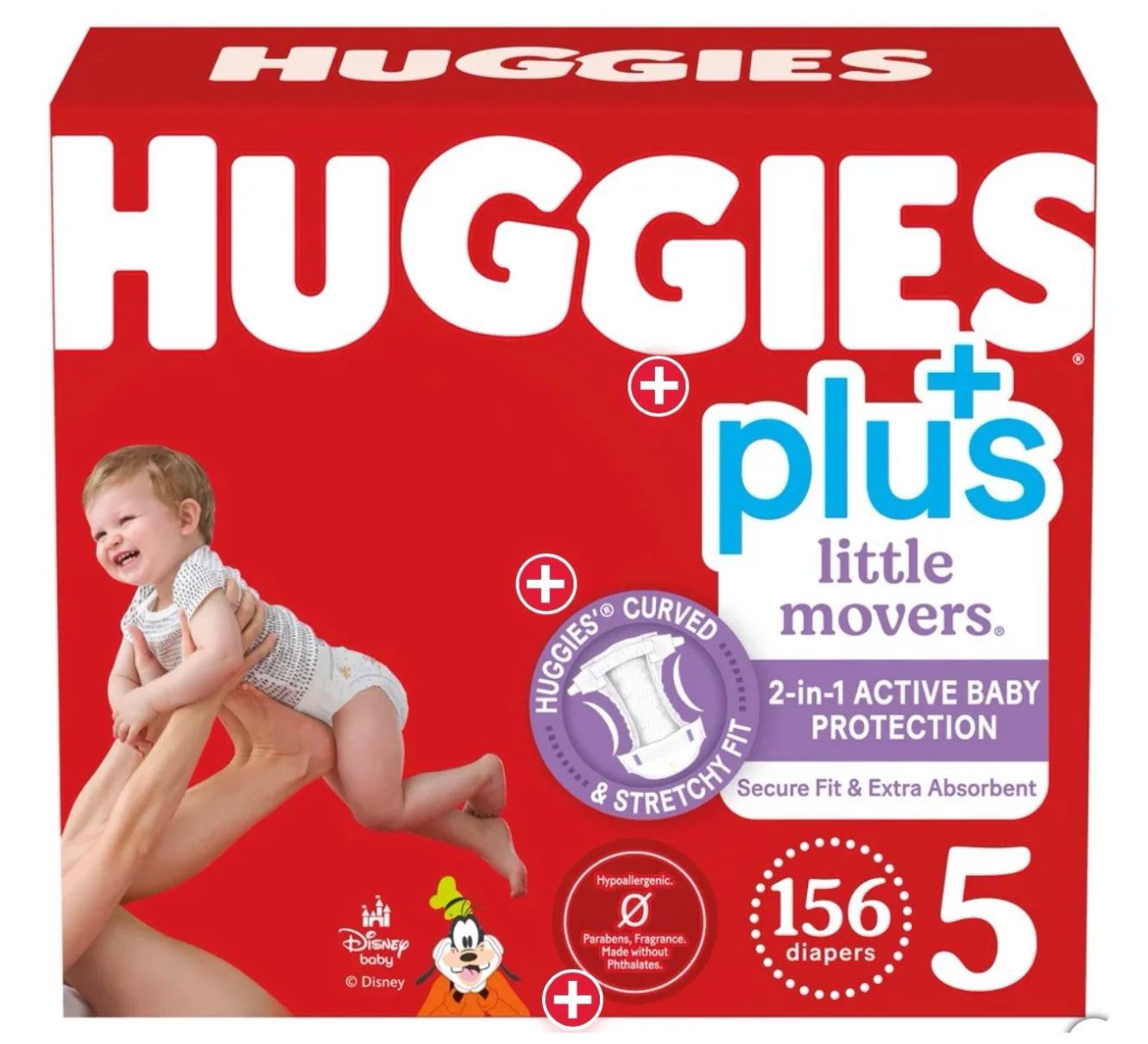 Huggies Plus Little Snugglers & Little Movers Diapers Bulk Box - Choose Size 1-7