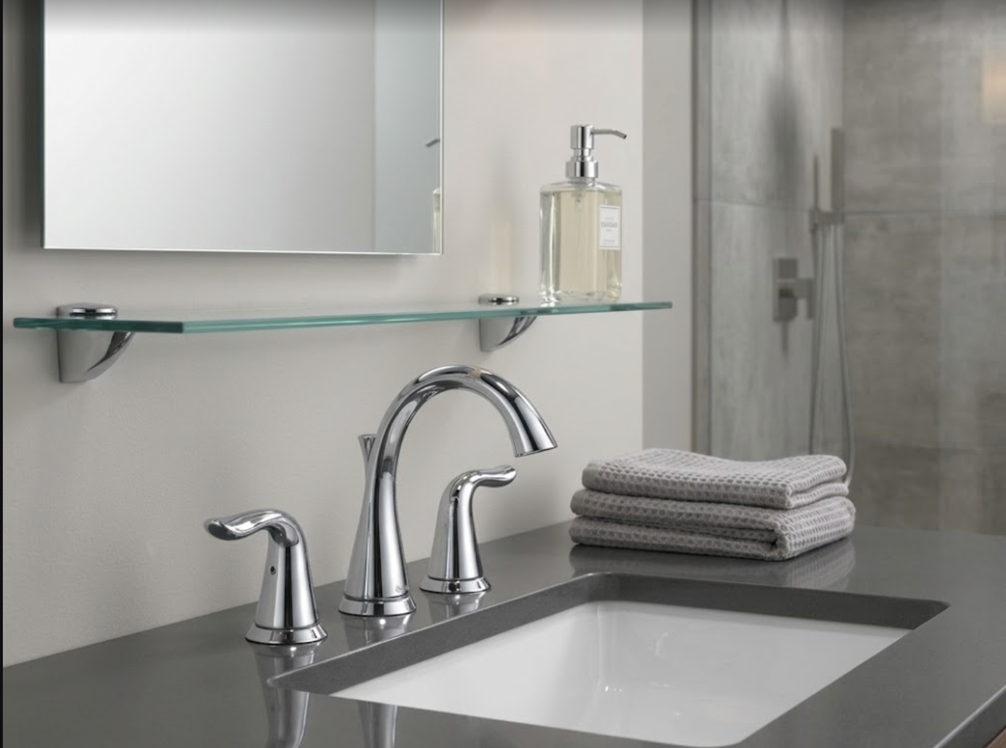 Delta Lahara Two-Handle Widespread Bathroom Faucet in Chrome (3538-MPU-DST)