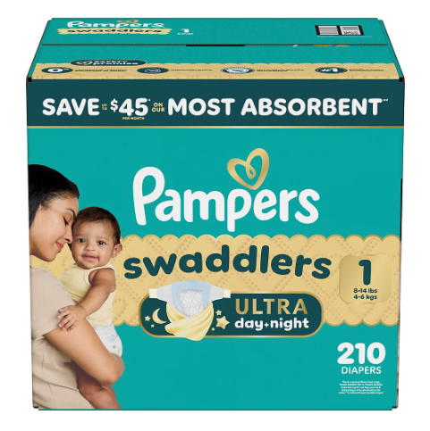 Pampers Swaddlers Baby Diapers, Sizes Newborn-8