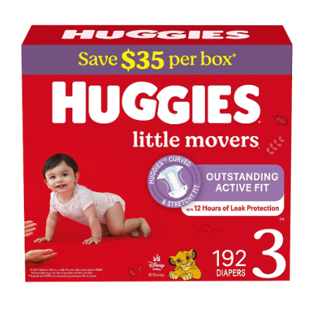 Huggies Little Snugglers & Little Movers Baby Diapers,  Sizes 1-8