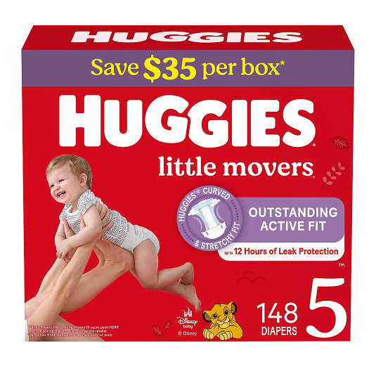 Huggies Little Snugglers & Little Movers Baby Diapers,  Sizes 1-8