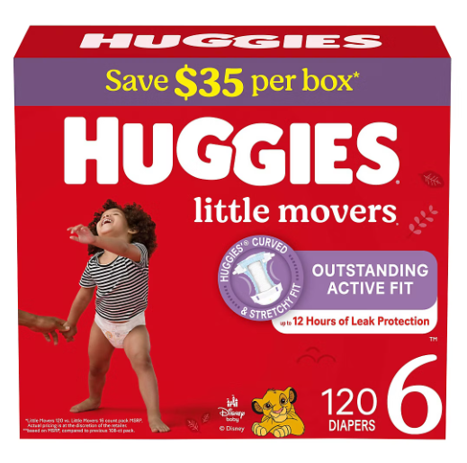 Huggies Little Snugglers & Little Movers Baby Diapers,  Sizes 1-8