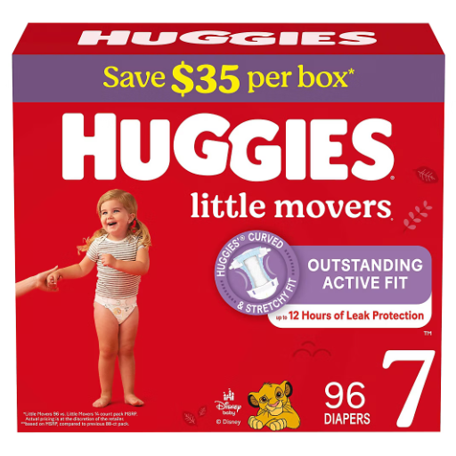 Huggies Little Snugglers & Little Movers Baby Diapers,  Sizes 1-8