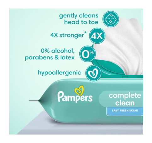 Pampers Baby Clean Wipes, Fresh Scent, 1,200 Wipes (15 Packs)