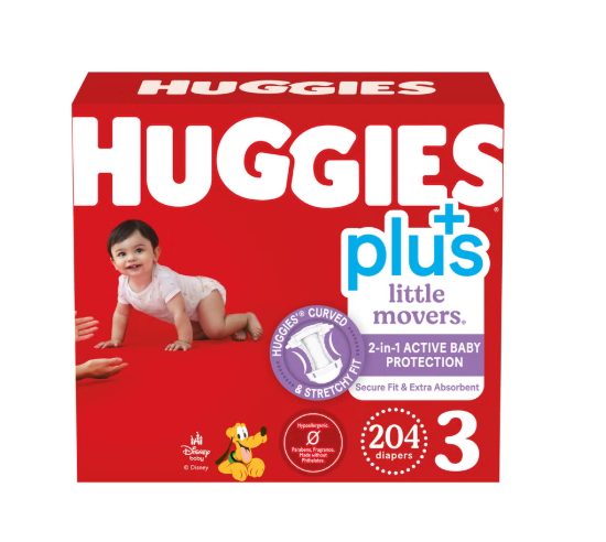 Huggies Plus Little Snugglers & Little Movers Diapers, Size 1-7