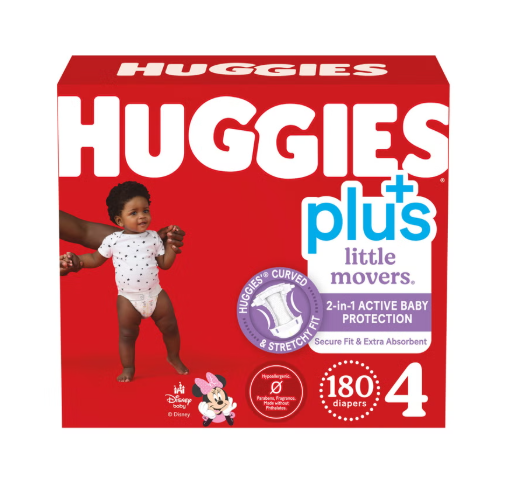 Huggies Plus Little Snugglers & Little Movers Diapers, Size 1-7