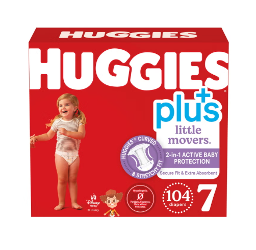 Huggies Plus Little Snugglers & Little Movers Diapers, Size 1-7
