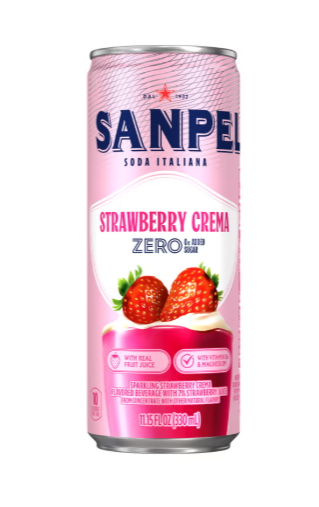 Sanpellegrino Crafted Soda Italiana Zero Variety Pack Strawberry Crema & Cherry Sorbetto 24 Cans (11.15 fl oz Each)