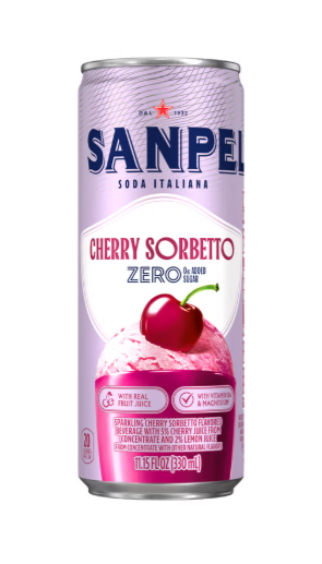 Sanpellegrino Crafted Soda Italiana Zero Variety Pack Strawberry Crema & Cherry Sorbetto 24 Cans (11.15 fl oz Each)