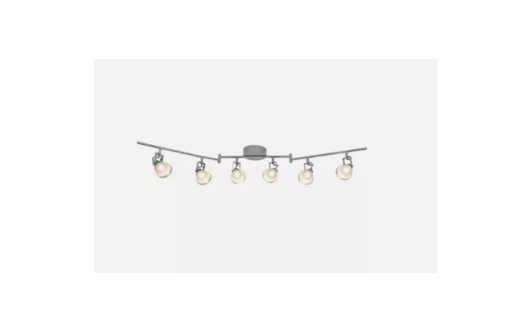 Hampton Bay 4 ft 6-Light Chrome Integrated LED Track Lighting Kit Adjustable Ceiling Fixture
