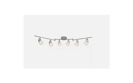 Hampton Bay 4 ft 6-Light Chrome Integrated LED Track Lighting Kit Adjustable Ceiling Fixture