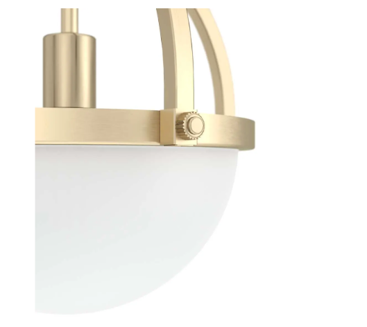 Hunter Wedgefield 13" Pendant Light Frosted Glass Ceiling Light, E26 Fixture