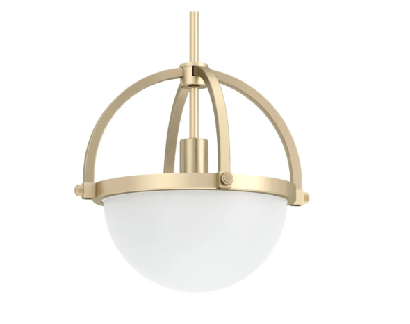 Hunter Wedgefield 13" Pendant Light Frosted Glass Ceiling Light, E26 Fixture