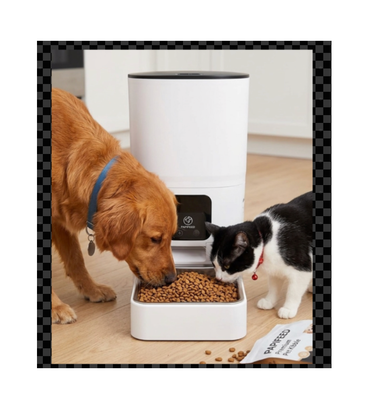 PAPIFEED 6L WiFi Automatic Pet Feeder with Smart App Control & Stainless Steel Bowl - Timed Food Dispenser for Cats & Dogs
