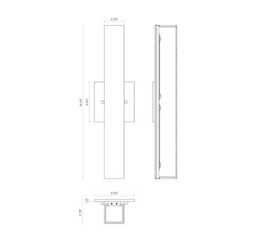 Kuzco Lighting Melville 18" LED Wall Sconce Frosted Glass, Dimmable, 3000K, 1100 Lumens