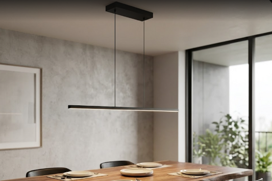 Amrisa 36" Linear LED Pendant Light Black Integrated LED Adjustable, Selectable 3000K–5000K