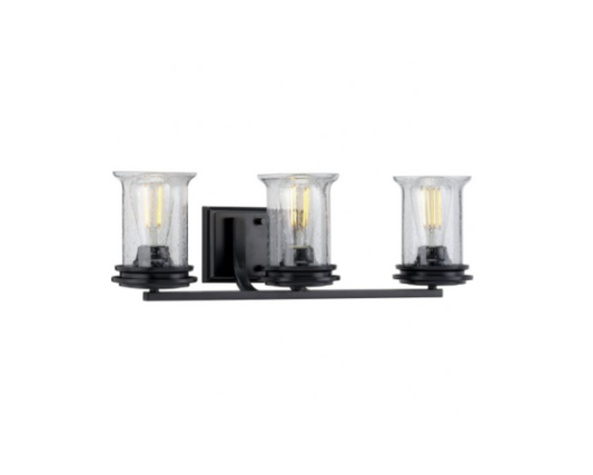 Progress Lighting Winslett 3-Light Vanity Light Brushed Nickel with Seeded Glass Shades E26