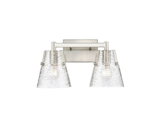 Z-Lite Analia 2-Light Vanity Light Water Glass Bathroom Wall Fixture E26 Dimmable