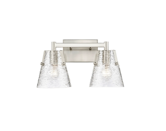 Z-Lite Analia 2-Light Vanity Light Water Glass Bathroom Wall Fixture E26 Dimmable