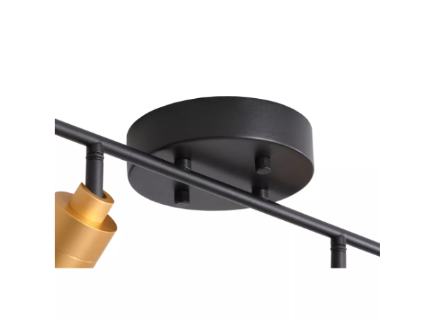 VidaLite Shura 4-Head LED Track Light Black & Brass Adjustable Integrated LED Ceiling Light