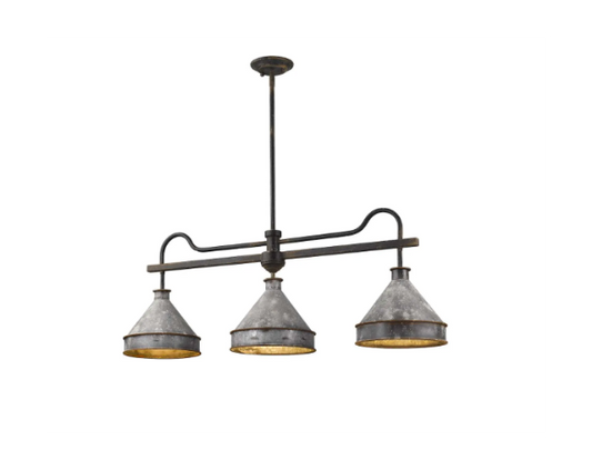 Golden Lighting Jasper 41" Linear Chandelier 3-Light E26 Dining Room Ceiling Ligh