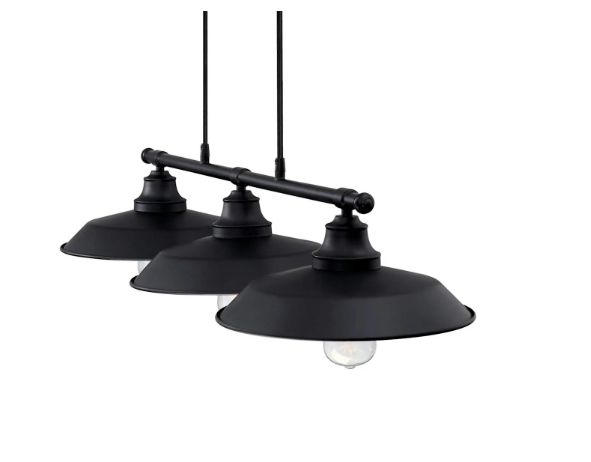 Westinghouse Iron Hill 40" Linear Chandelier 3-Light Industrial Pendant E26 Metal Shades