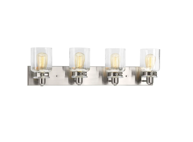 Progress Lighting Calhoun 30" 4-Light Bathroom Vanity Light Industrial Farmhouse Wall Fixture E26