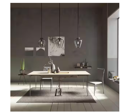 Hunter Vidria 1-Light Pendant Light Matte Black with Smoked Glass Shade E26 Dimmable