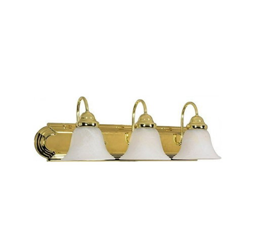 Nuvo Ballerina 24" 3-Light Bathroom Vanity Light Alabaster Bell Glass Shades E26