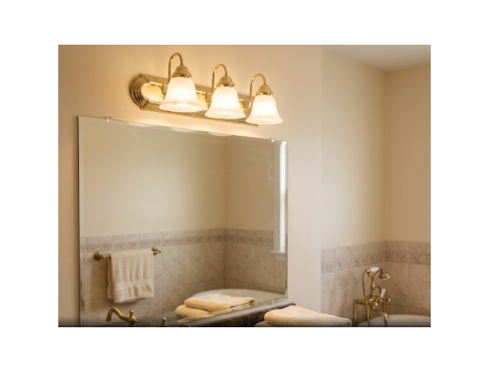 Nuvo Ballerina 24" 3-Light Bathroom Vanity Light Alabaster Bell Glass Shades E26