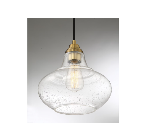 Trade Winds 1-Light Pendant Light Natural Brass Hanging Ceiling Light E26