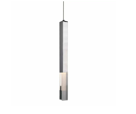 Kuzco Lighting Martelo 21" LED Mini Pendant 3000K Modern Chrome Hanging Light with Crystal Glass