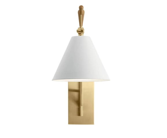 Kichler Finnick 20" Swing Arm Wall Sconce Champagne Gold & Natural Maple Adjustable Wall Light E26
